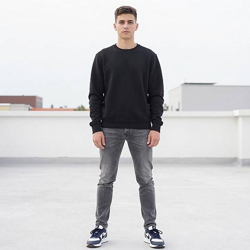 Confident Young Man on Rooftop