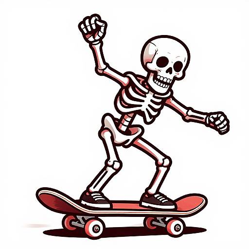 Skeleton Skateboarder with Bold Colors