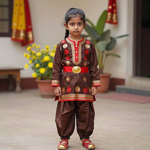 Elegant Young Girl in Traditional Costume