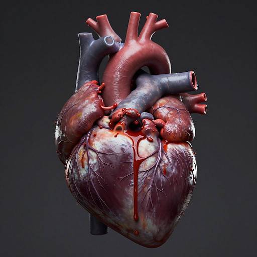 Realistic Bleeding Human Heart Illustration
