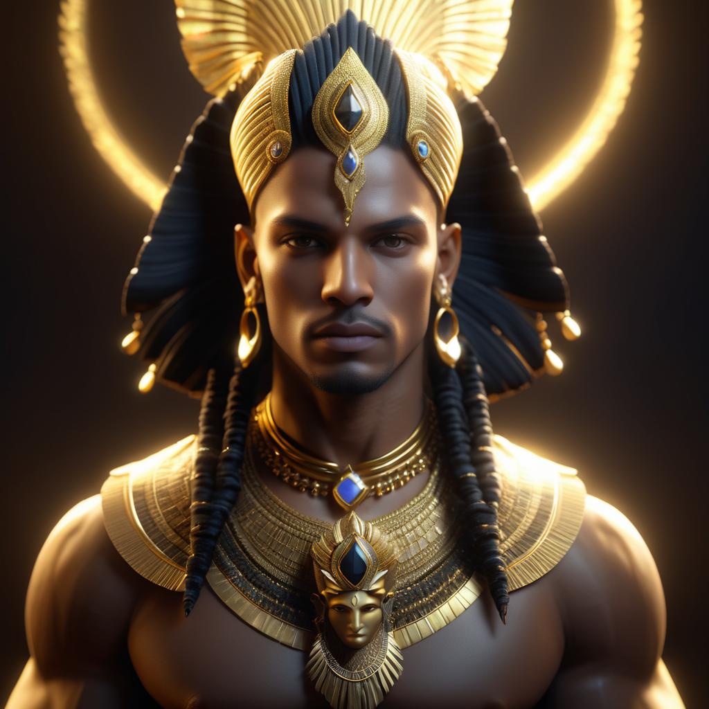 Mystical Male Sphinx Portrait in 8K