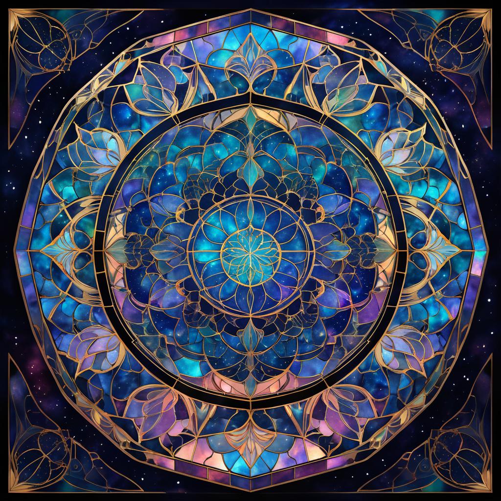 Romantic Stained Glass Celestial Window