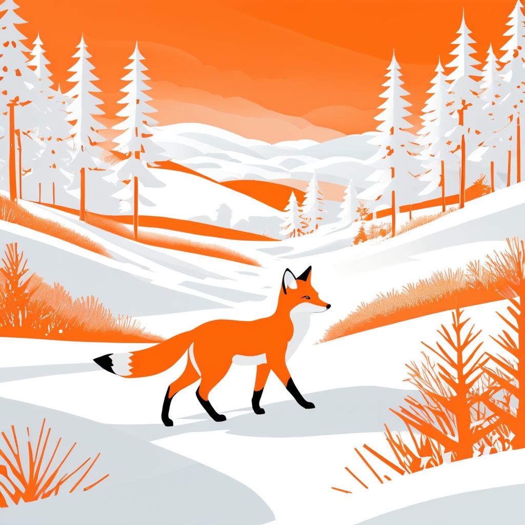 Curious Fox in Bright Snowy Landscape