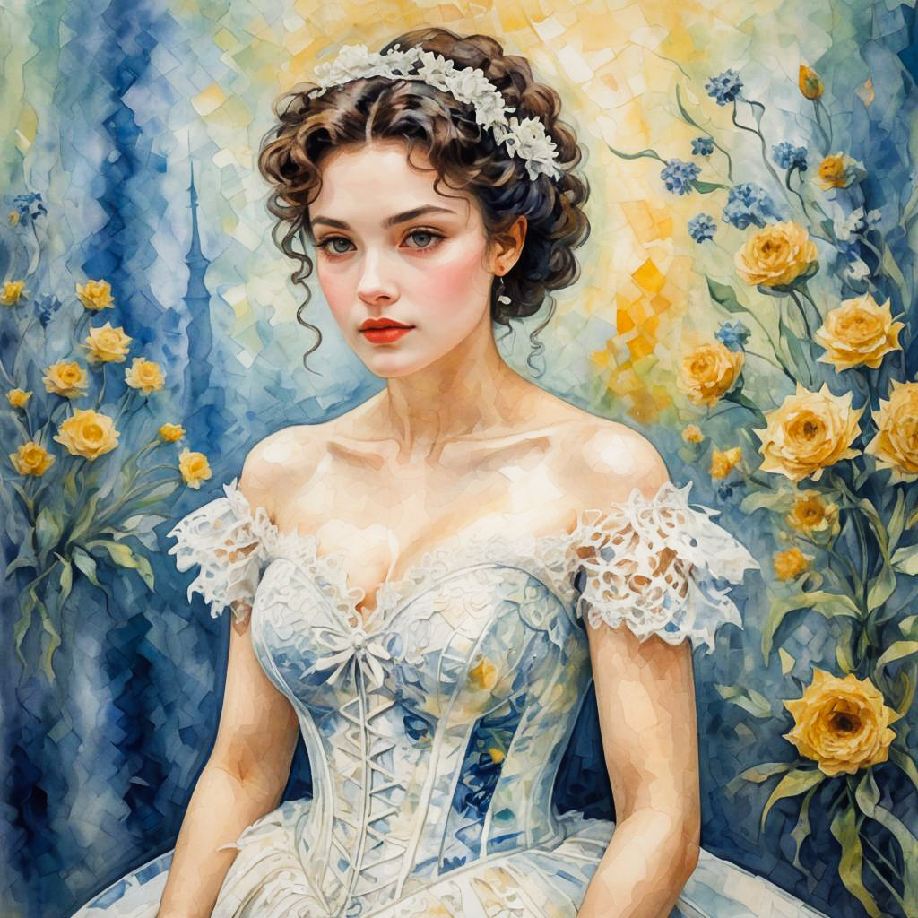 Amazed Bride in Van Gogh Style