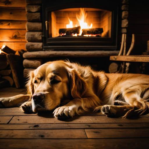 Cozy Cabin: Golden Retriever Napping Cozy Cabin: Golden Retriever Napping