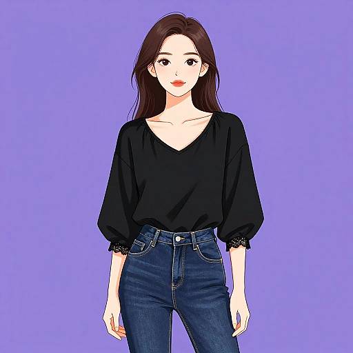 Casual Chic Woman with Sleek Hair