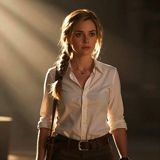 Blond Adventurer Woman with Braid