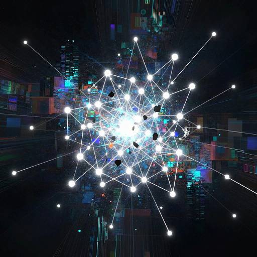 Futuristic Glowing Network Breakdown