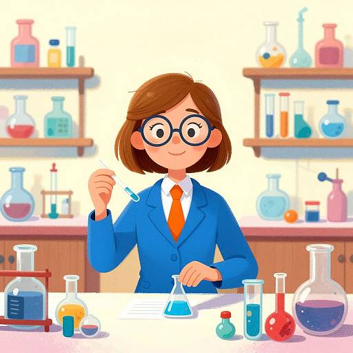 Playful Chemistry Professor Illustration