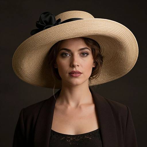 Elegant Woman Portrait with Large Hat