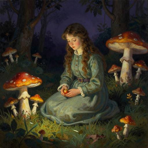 Gouache Gnome Herbalist in Twilight Glade