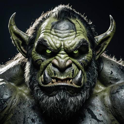 Mischievous Orc Portrait with Unique Features