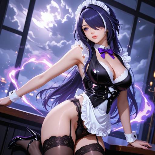 Anime Maid in Night Setting