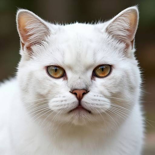 Ultra-Realistic Skeptical Old White Cat