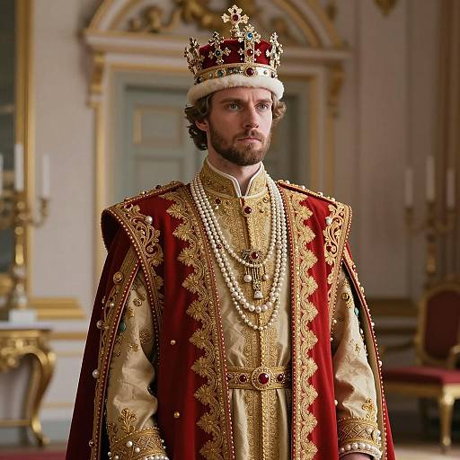 Male Monarch in Elaborate Royal Attire