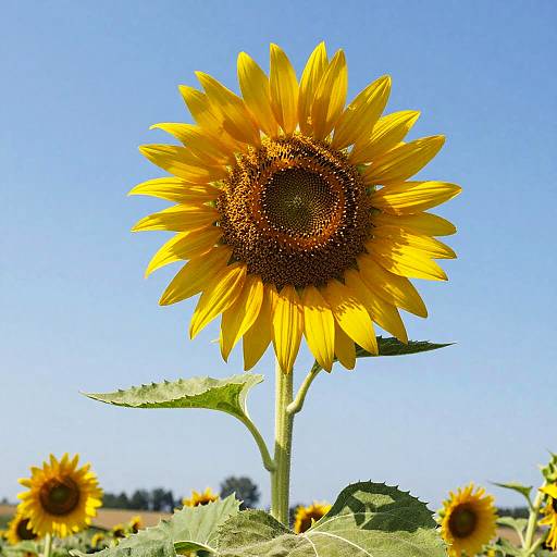 Sunflowers Under Bright Summer Sky