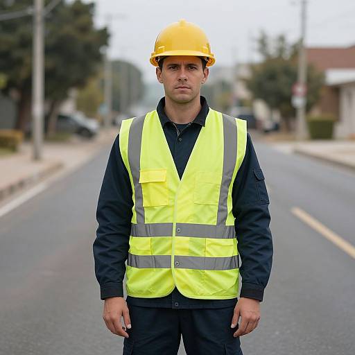Man in Road Worker Outfit