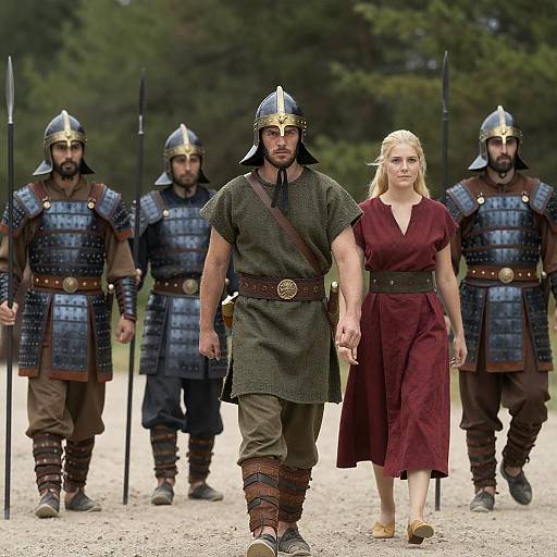 Ancient Warriors in Epic Battle Scene