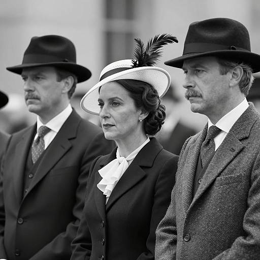 Elegant Trio in Black and White Portrait