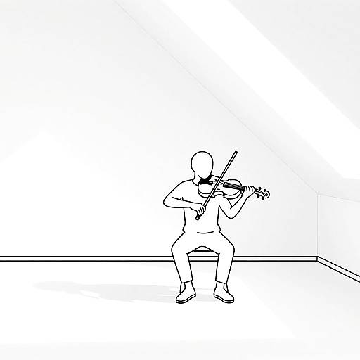 Minimalist Line Art Violinist