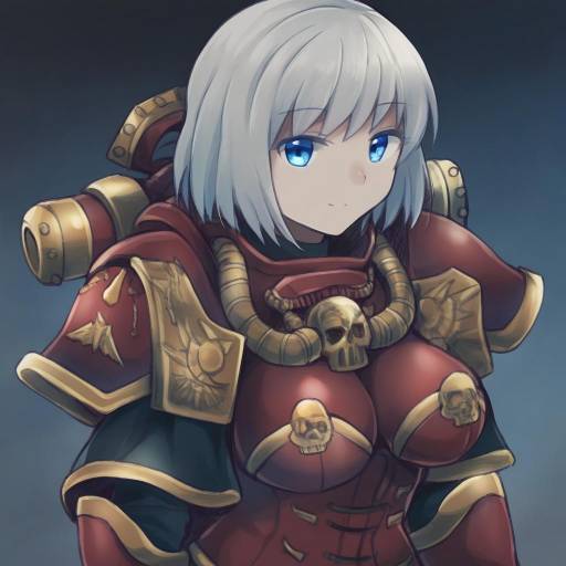 Illustration of Adepta sororitas, warhammer 40k in the style of Tachitsu teto