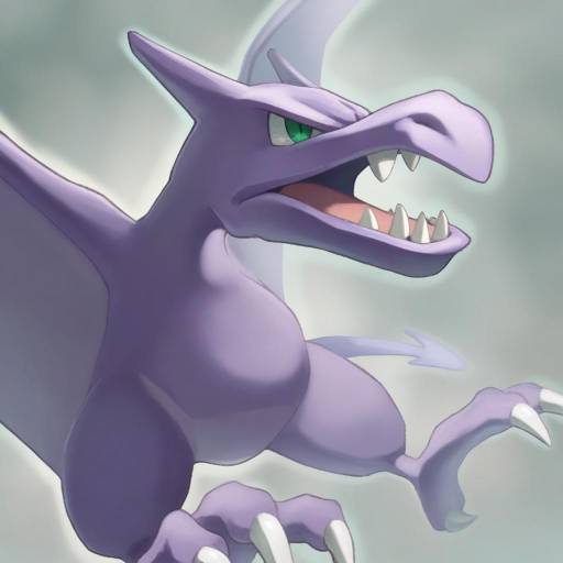 Illustration of Aerodactyl, pokemon in the style of Shiratama (hockey)