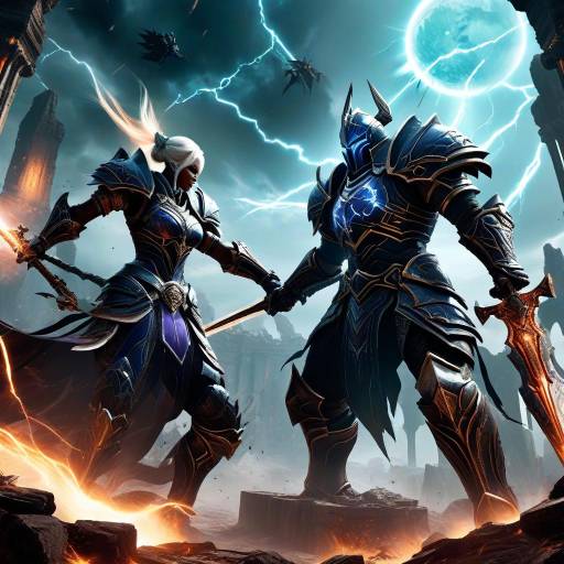 Epic Battle of Dark Godfall Wallpaper