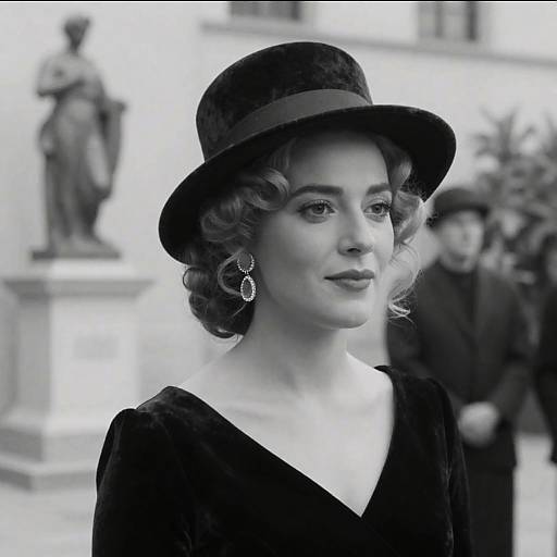 Elegant Woman in Classic Black-and-White