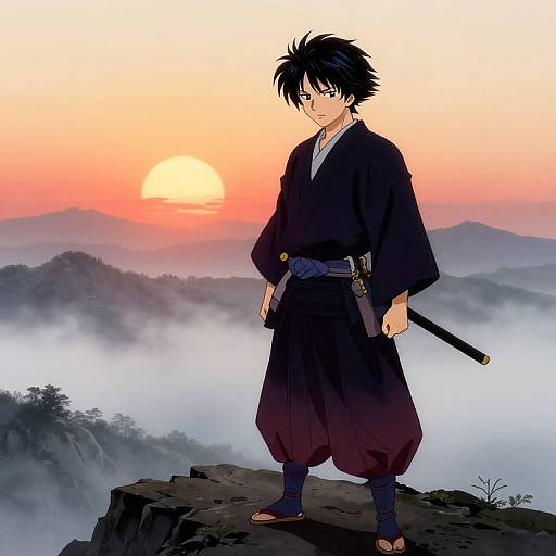Ukiyo Anime Samurai Sunrise Scene