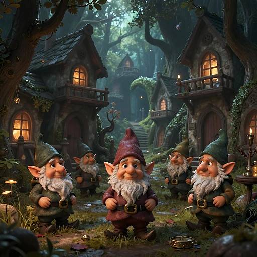 Enigmatic Gnome Village Illustration
