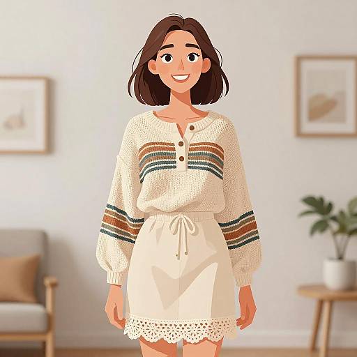 Bohemian Woman in Earthy Tones