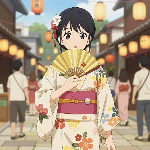 Charming Summer Festival Girl Illustration