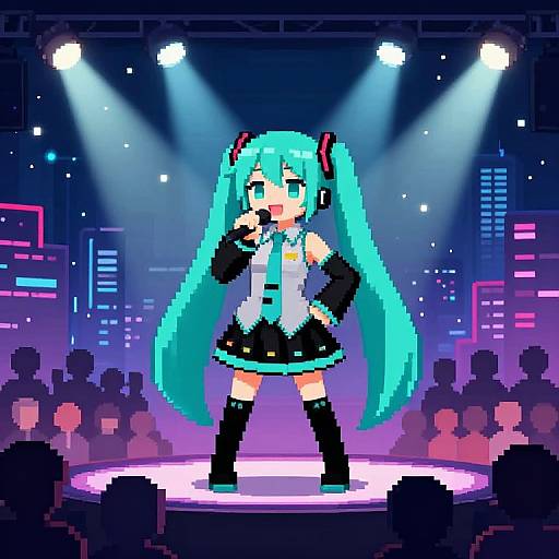 Hatsune Miku Pixel Art Performance