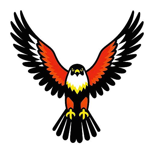 Patrick Nagel Style Falcon Artwork