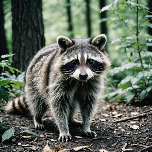 Raccoon in forest