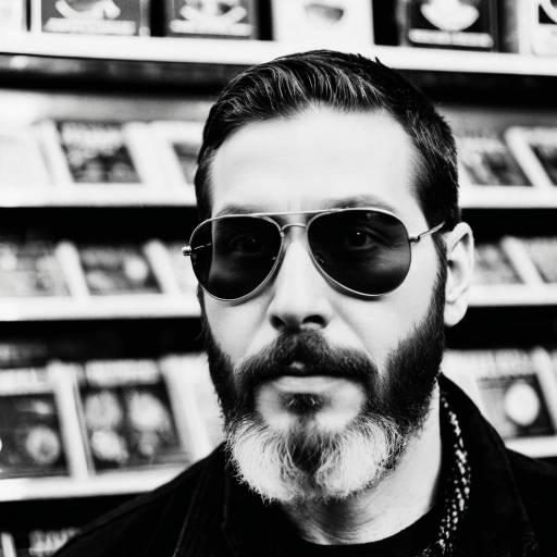 Stylish Man in Record Store Portrait