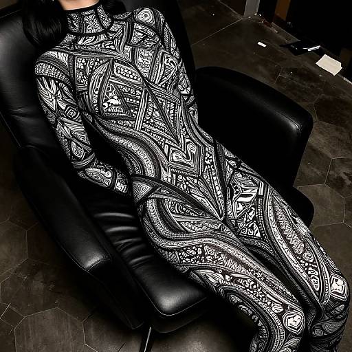Moody Portrait in Patterned Bodysuit