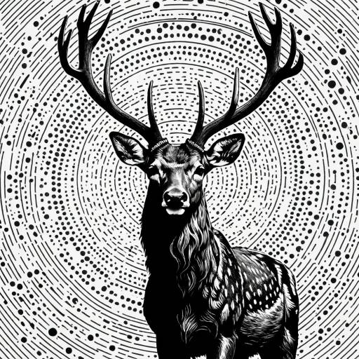 Ornate Deer-like God Illustration