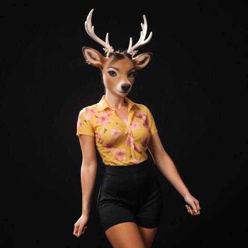 Elegant Anthropomorphic Deer in Cowboy Shot Elegant Anthropomorphic Deer in Cowboy Shot