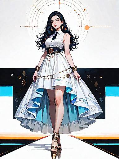 Elegant Woman in Sleeveless Wrap Dress