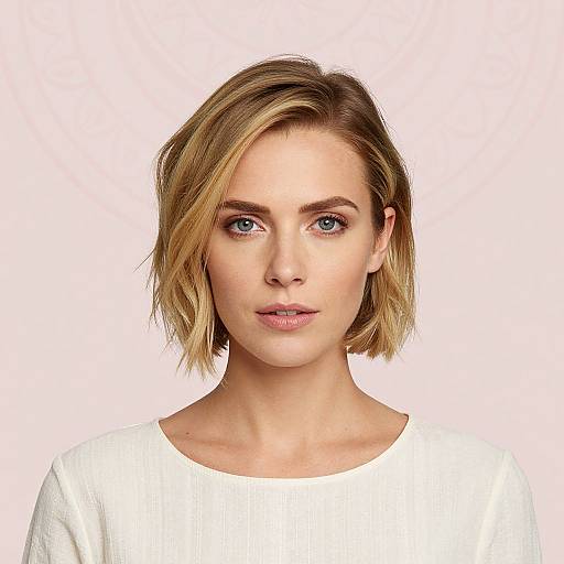 Photograph of a blonde woman with blue eyes, wearing a white top, against a plain white background, looking directly at the camera.