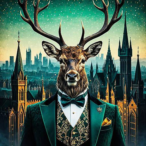 Royal Stag in Embossed Velvet Tuxedo