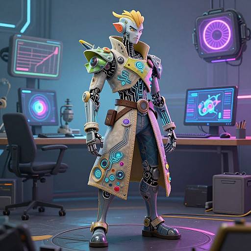 AI-Designed Fantasy Cybernetic Character