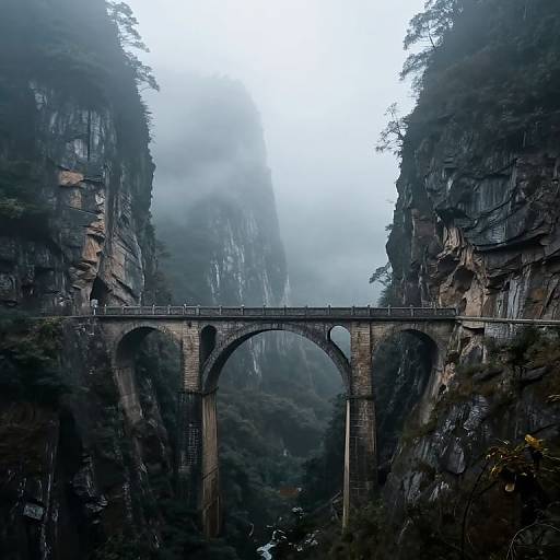 Endless Stone Bridge in Misty Abyss