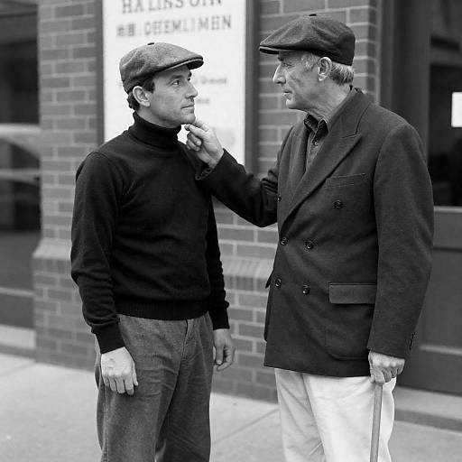 Black-and-White Vintage Touch on Sidewalk