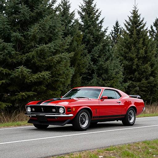 Red 1970 Ford Mustang Boss 302