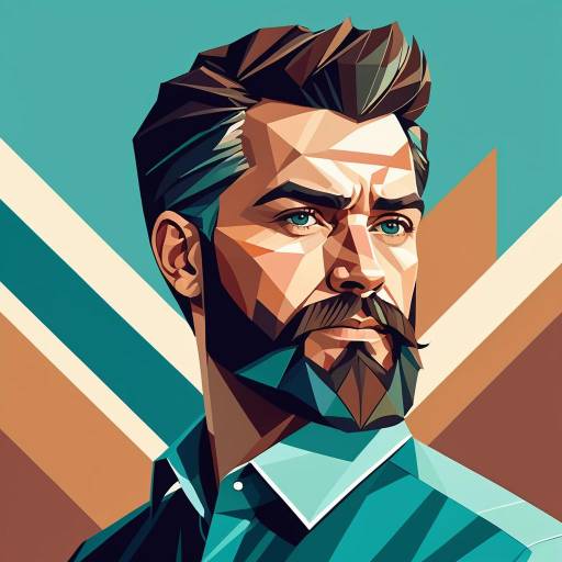 Stylish Bearded Man Vector Portrait