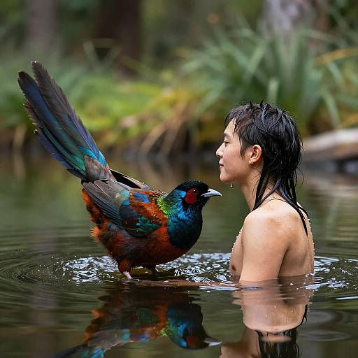 Half Bird Half Human Emerging