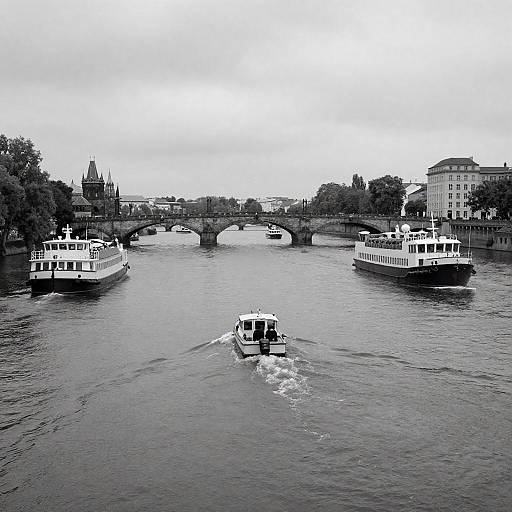 Moody River Scene with Historic Bridge