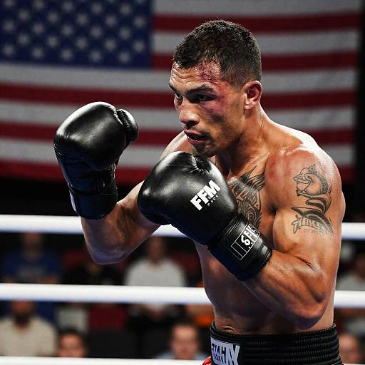 Determined Boxer in Action Shot